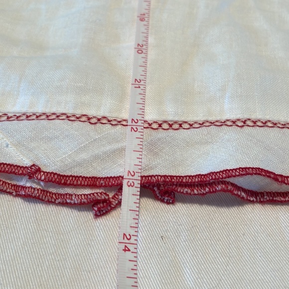 Pretty WILLOW 100% Linen Blouse with red trim Sz L - Picture 7 of 8